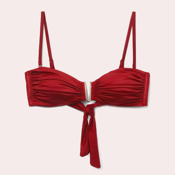 Top de bikini Bandeau Shiny Satin