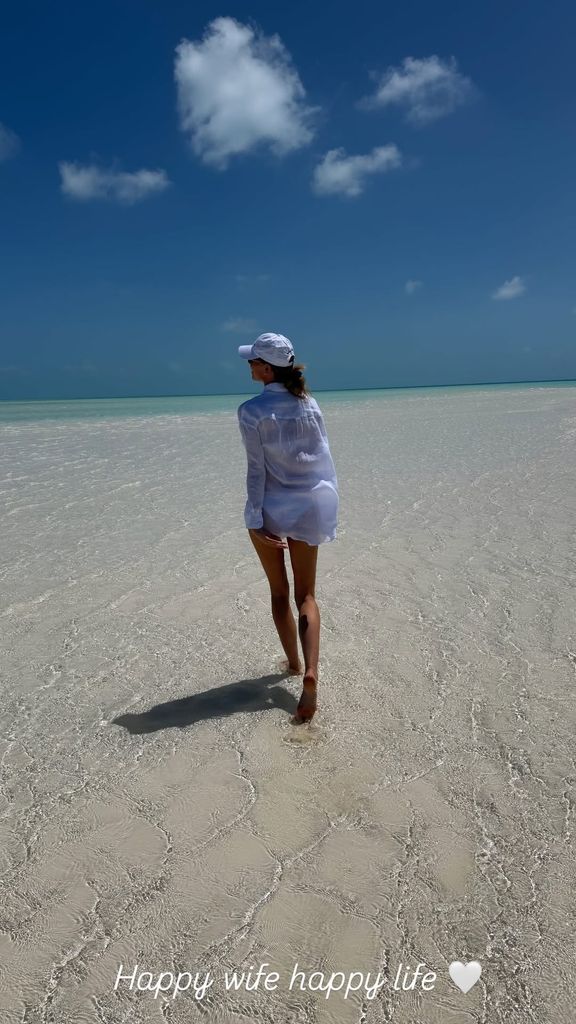 Bettina Trump durante su luna de miel con Donald Trump Jr.
