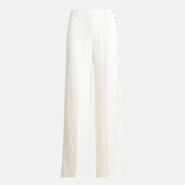 pantalon lino blanco