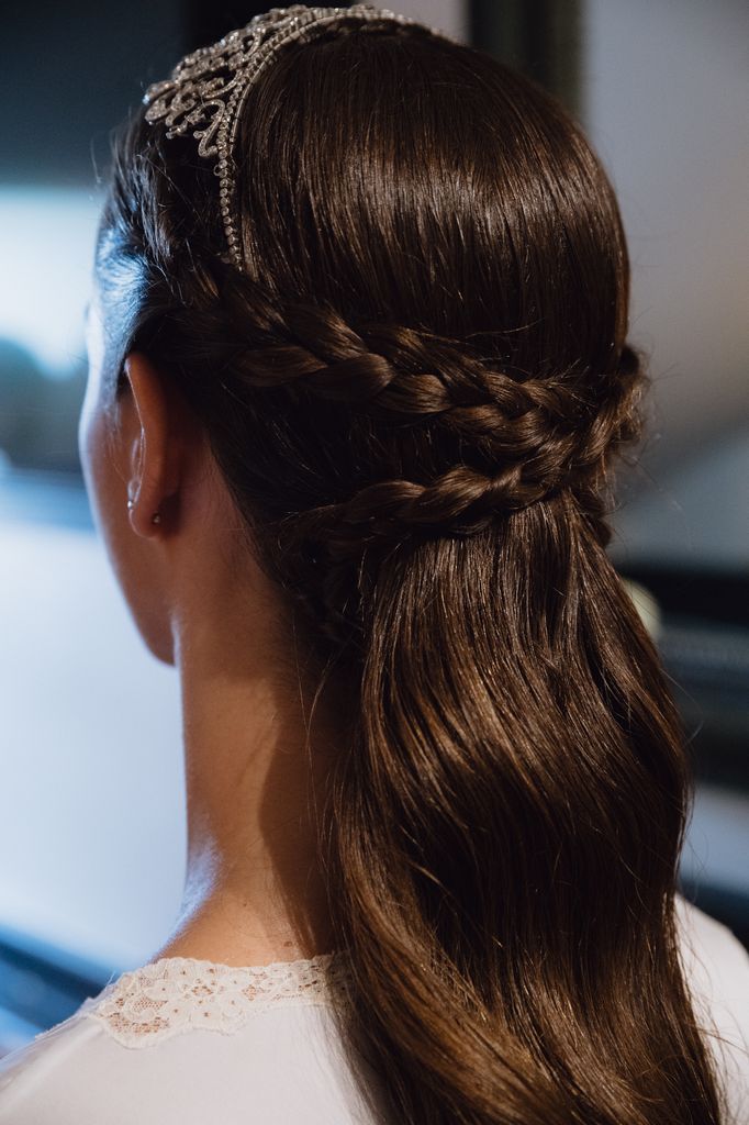 Semirrecogido trenzado de novia
