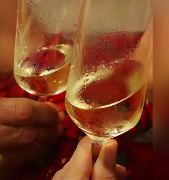 El brindis de Paz Padilla y Antonio Vidal en su luna de miel