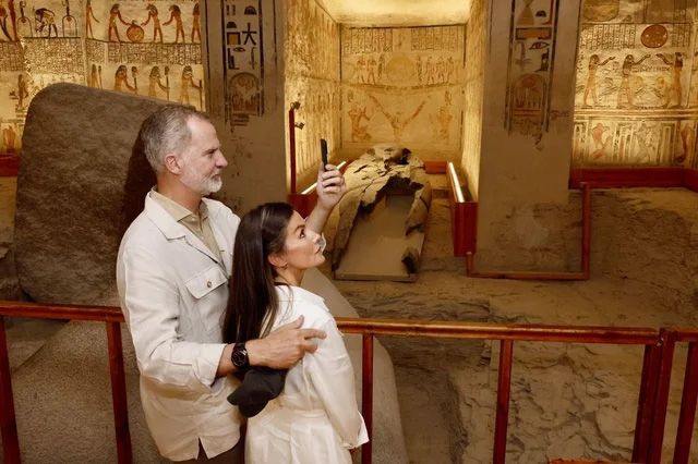 El monarca y su esposa, durante su visita oficial a Egipto