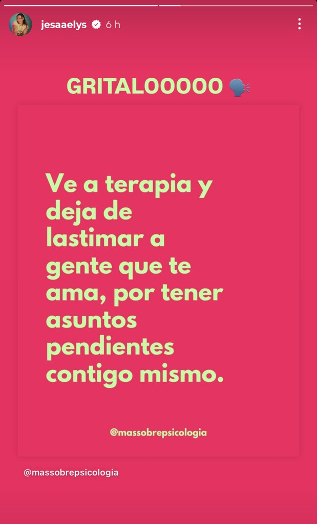 Jesaaelys Ayala compartió este mensaje en sus rede sociales luego de las declaraciones públicas de su padre, Daddy Yankee.