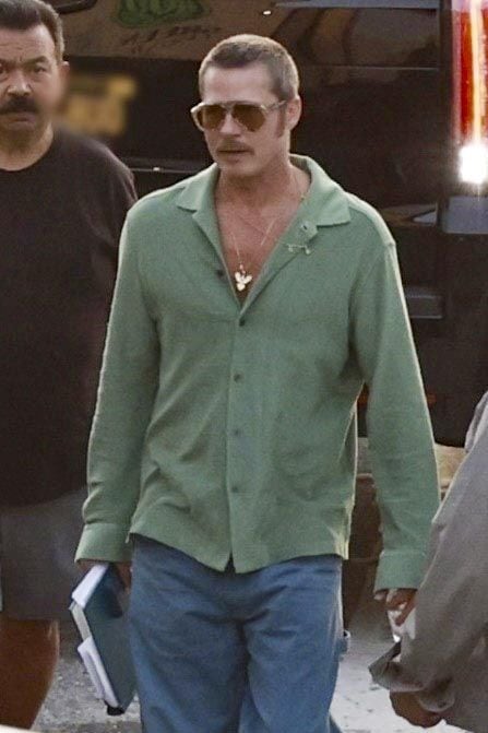 Brad Pitt durante las grabaciones de su nueva película el pasado 5 de agosto, poco antes de que se conociera la muerte de su madre.