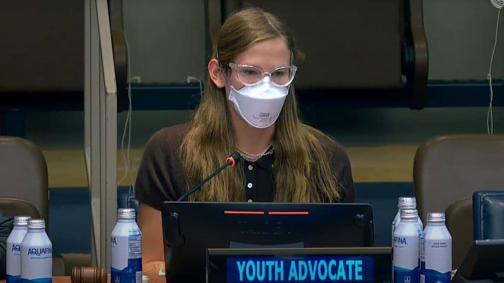 Violet Affleck pronuncia un inspirador discurso en la ONU 