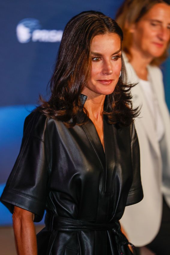 Reina Letizia con un vestido de cuero en los premios Retina ECO 