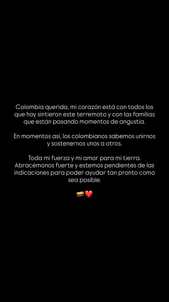 El mensaje de Shakira a sus paisanos en medio de la tragedia. 