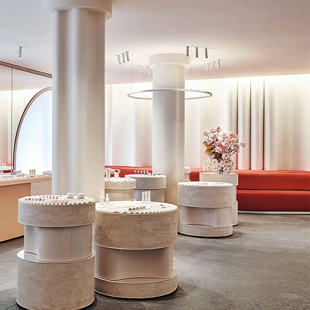 Detalles de la flagship de Glossier en Nueva York