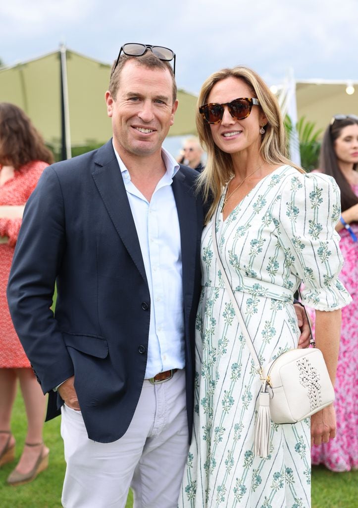 WINDSOR, ENGLAND - JULY 12: Peter Phillips and Harriet Sperling attend the Outsourcing Inc Royal Charity Polo Cup at Flemish Farm on July 12, 2024 in Windsor, England. (Photo by Chris Jackson/Getty Images for TGI Sport)