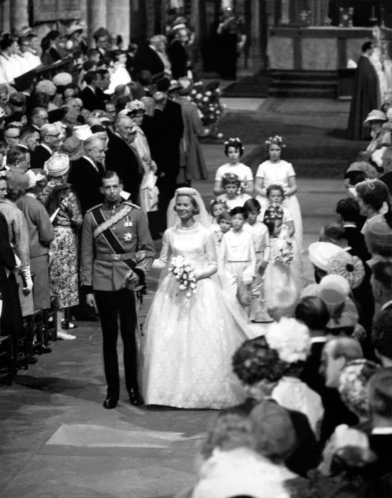 Los duques de Kent el día de su boda, en junio de 1961