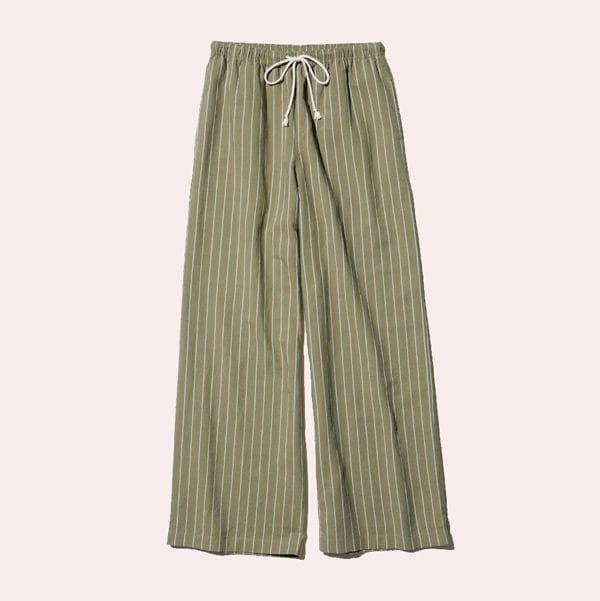 Pantalón confort lino mezcla (rayas)