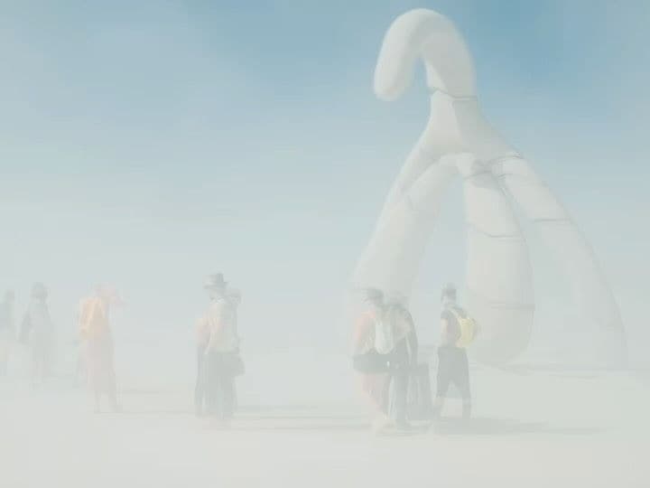 Tormenta de arena en el festival Burning Man 