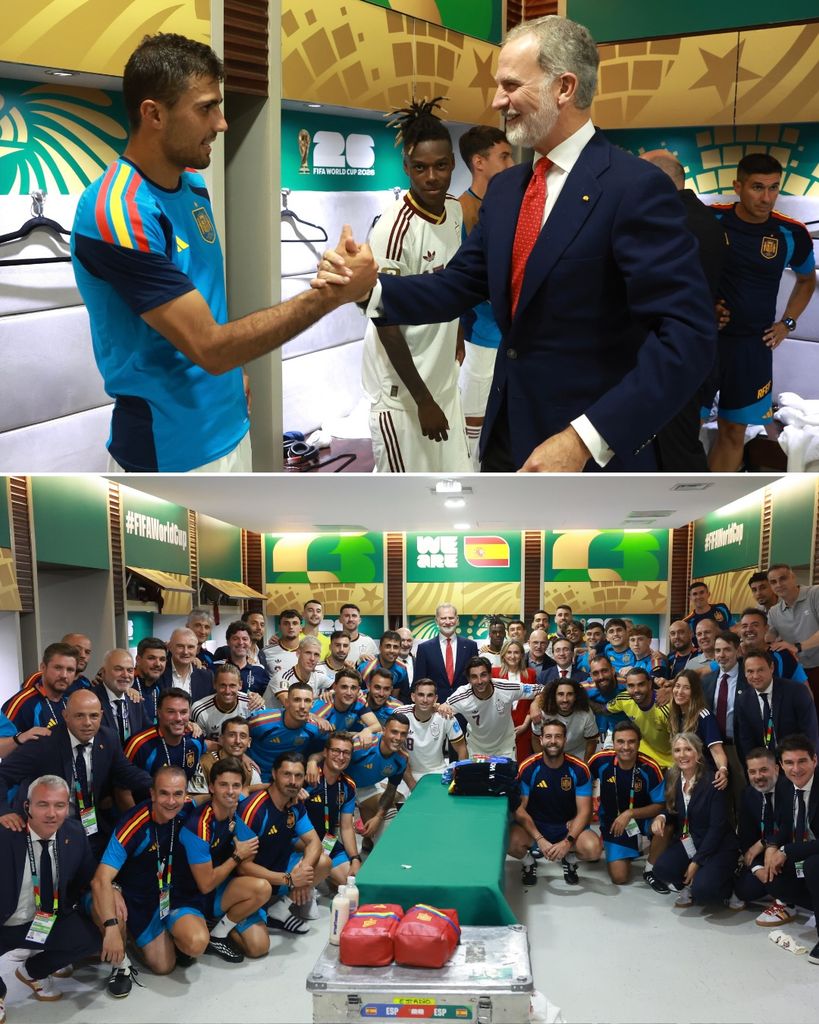 El Rey con la Selección Española antes de su encuentro ante Uurguay