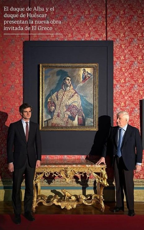 El duque de Alba y el duque de Huéscar presentan la nueva obra invitada de El Greco en el Palacio de Liria