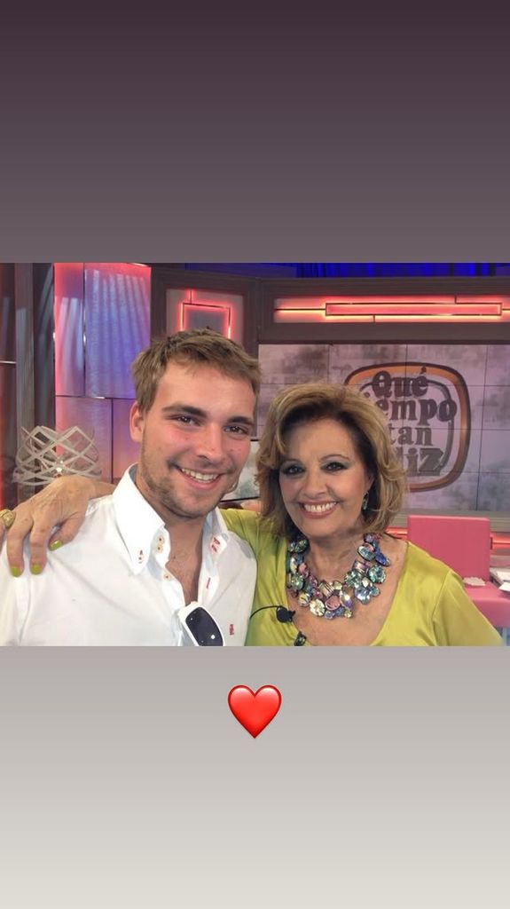 José María Almoguera y su abuela en el plató de '¡Qué tiempo tan feliz!'