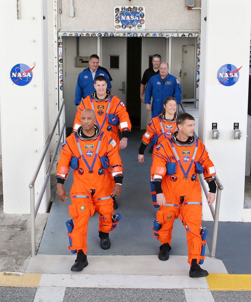 Los cuatro tripulantes de Artemis II: Reid Wiseman, Victor Glover, Christina Koch y el canadiense Jeremy Hansen, la primera misión tripulada de la NASA que viajará alrededor de la Luna desde 1972.