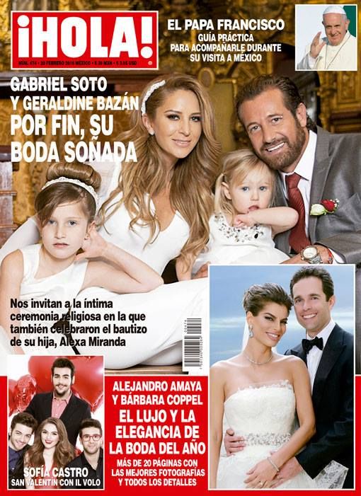 Geraldine Bazán y Gabriel Soto posaron para ¡HOLA! el día de su boda en 2016