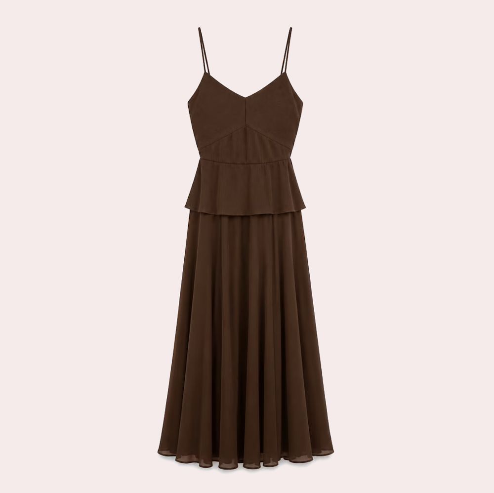 Vestido de mujer de tejido bimani Marrón