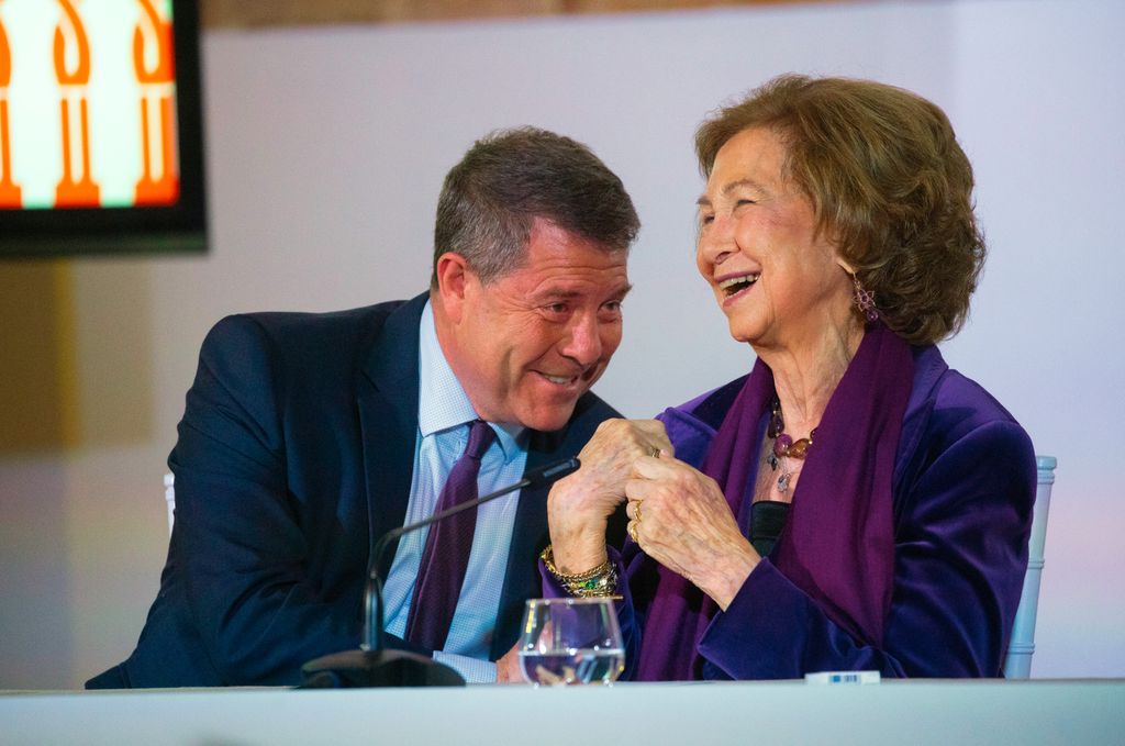 El político con la reina Sofía