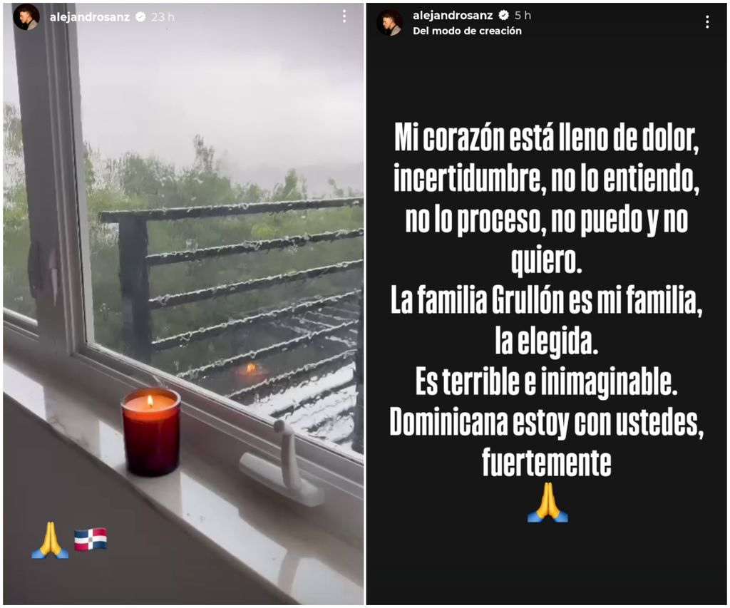 Alejandro Sanz lamentó lo ocurrido en la discoteca 'Jet Set' en República Dominicana, donde murieron decenas de personas.
