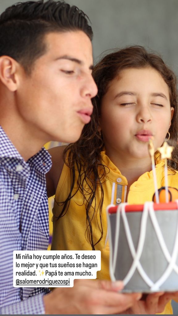 La felicitación de James Rodríguez para su hija Salomé en su cumpleaños 13