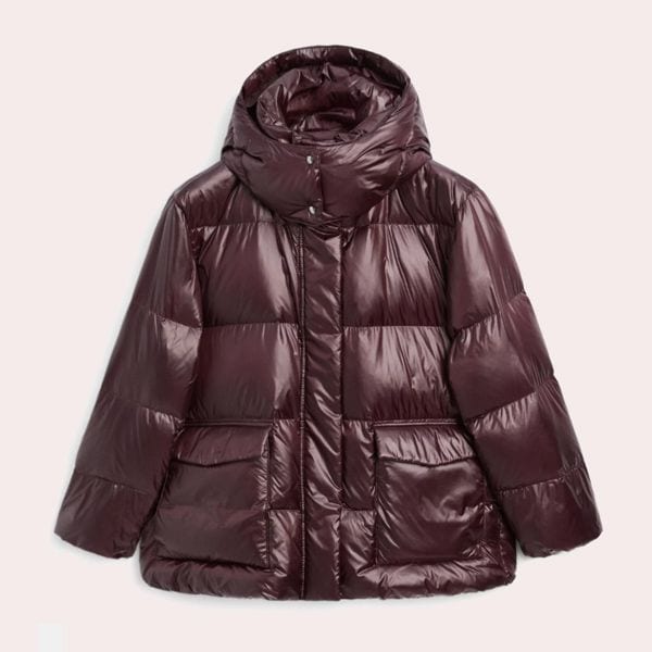 Chaqueta plumífero shiny corta water repellent