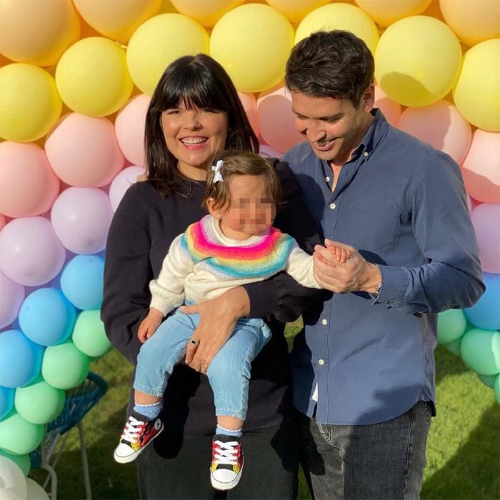 Laura Caballero con su familia