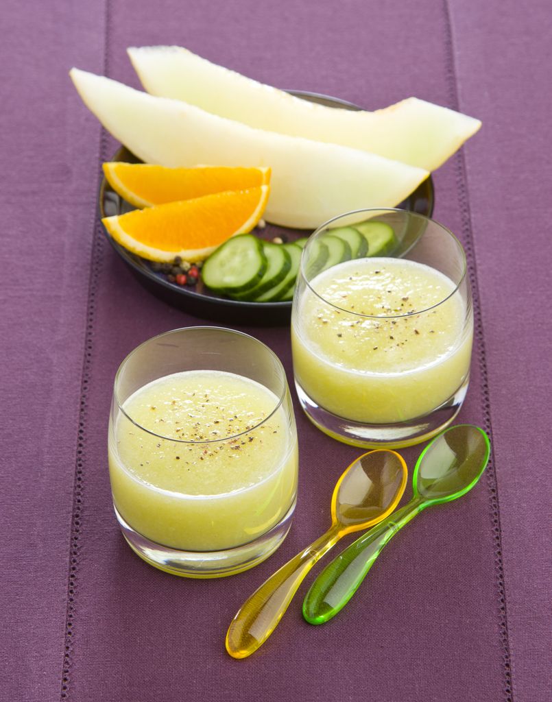 Gazpacho granizado de melón y pepino