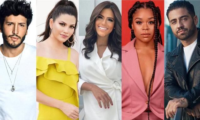 Sebastián Yatra, Ana Patricia Gámez, Francisca Lachapel, Julissa Calderón y Borja Voces, conductores de Premios Juventud 2020