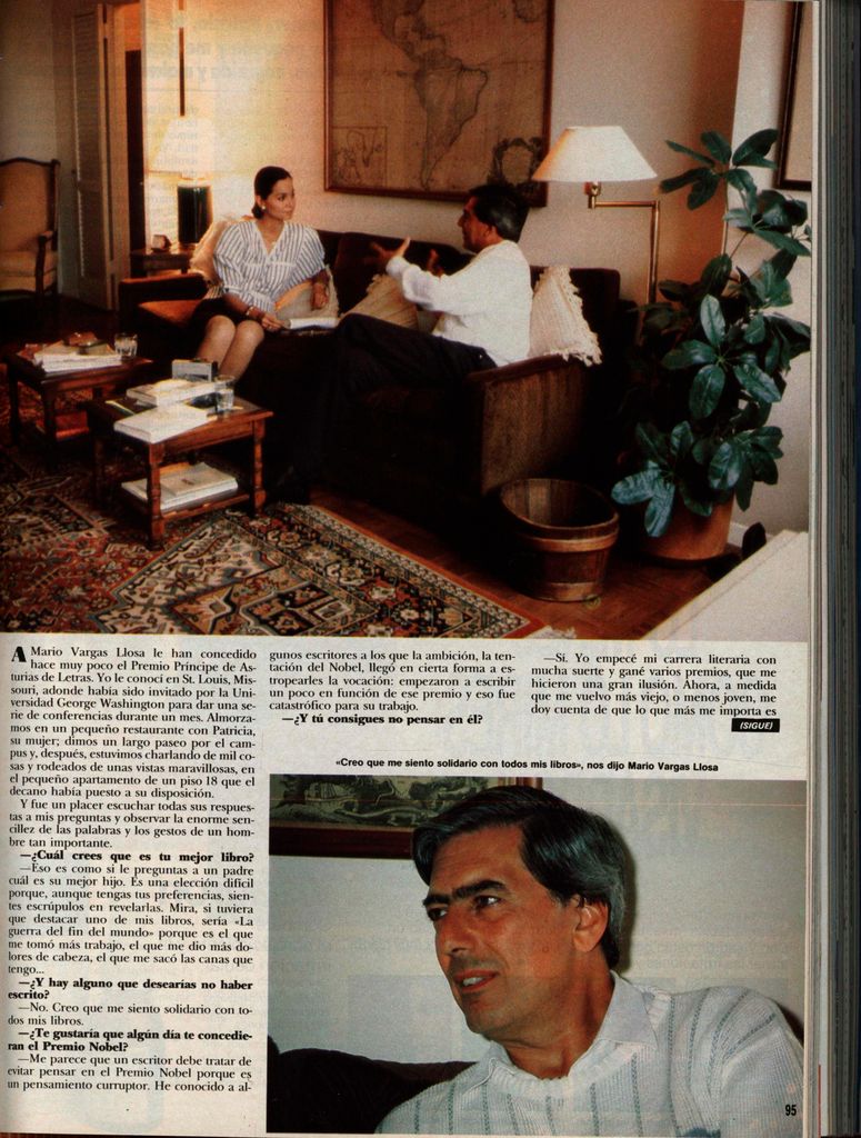 Isabel Preysler entrevistando a Mario Vargas Llosa