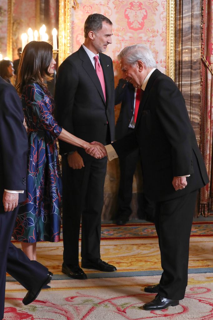 El escritor durante su encuentro con los Reyes el 24 de abril de 2019