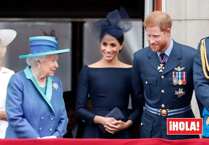 Duques de Sussex y reina Isabel
