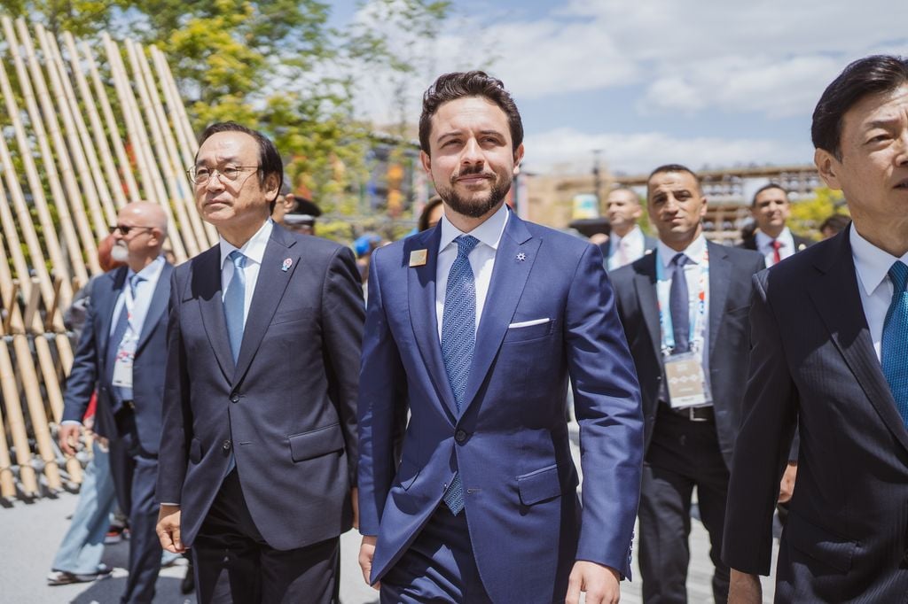 Hussein de Jordania durante su visita a Japón para representar a su país y a la Corte Real Hachemita en la Expo de Osaka 2025, un evento global