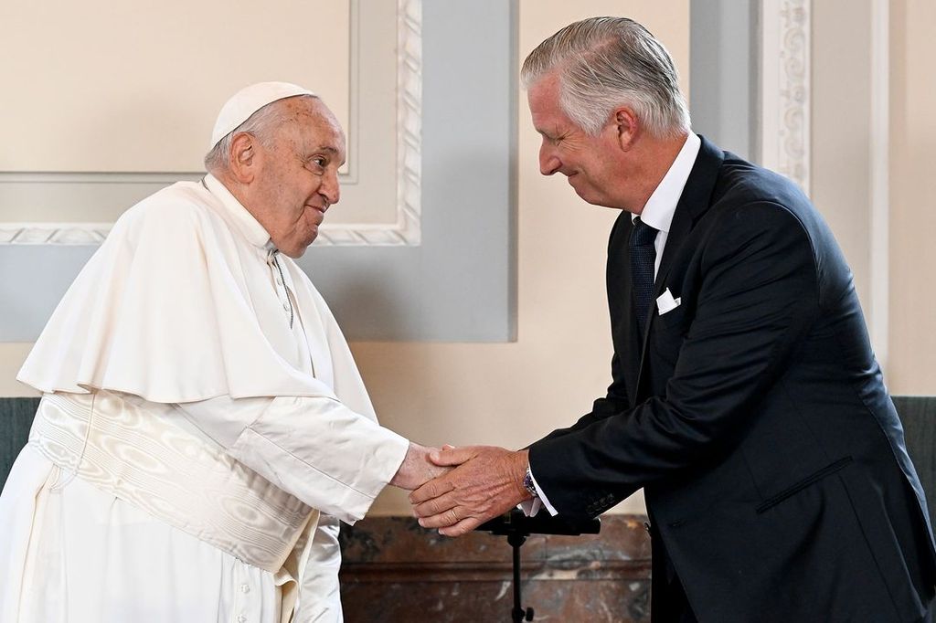 El Papa Francisco con Felipe de Bélgica