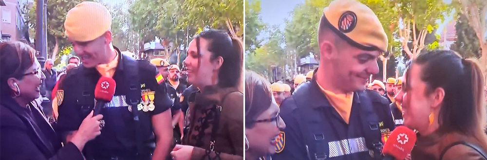 El militar de la UME y su novia, delante de las cámaras
