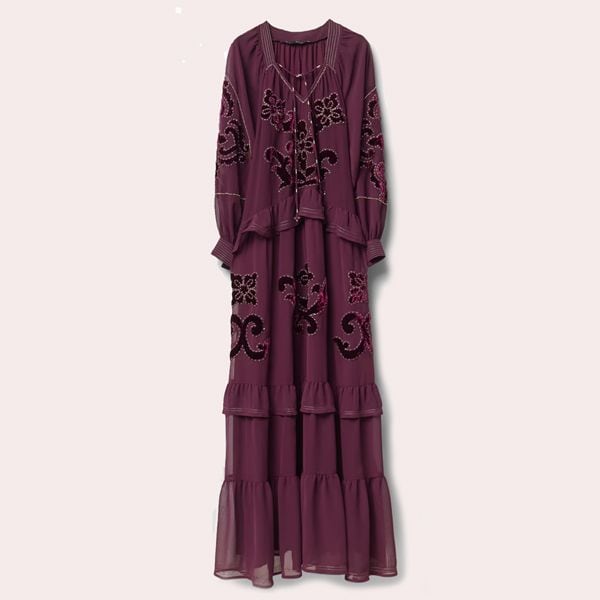 Vestido largo bordados