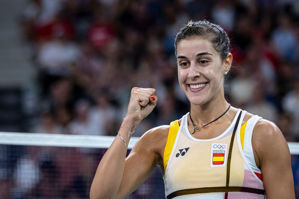 Carolina Marin en un partido durante los JJOO de París en 2024
