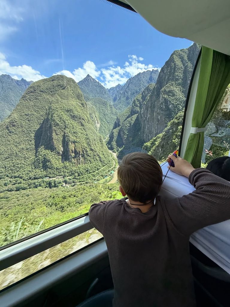 El pequeño estaba maravillado con la vista