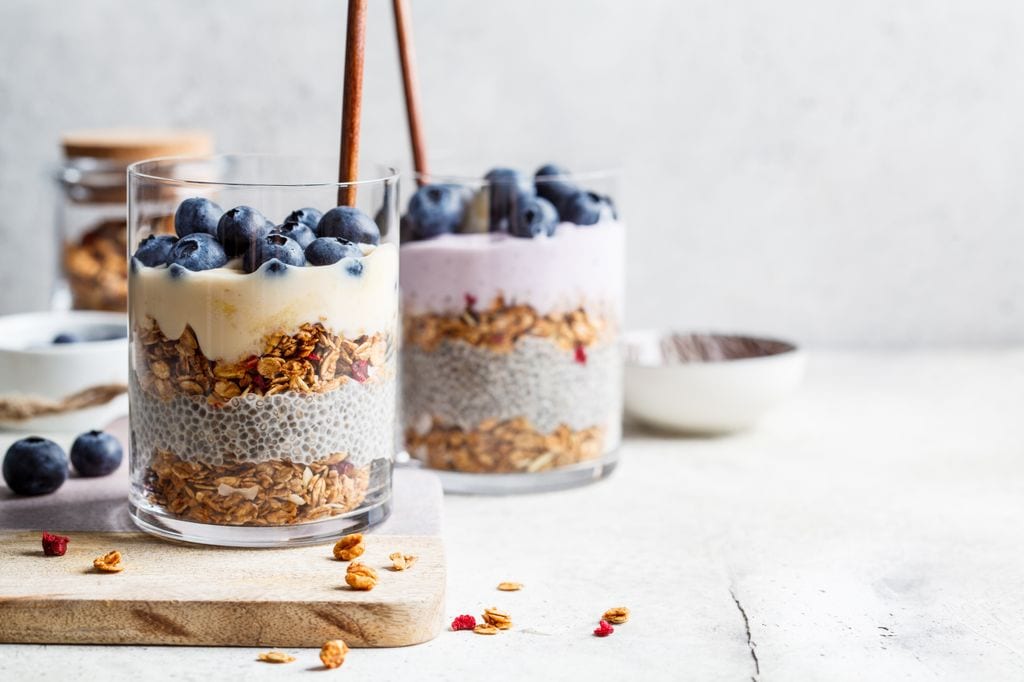 Parfait con semillas de chía