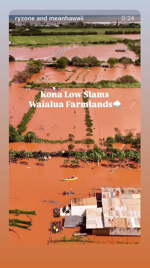 Imagen compartida por Adria Arjona sobre la situación en Hawái