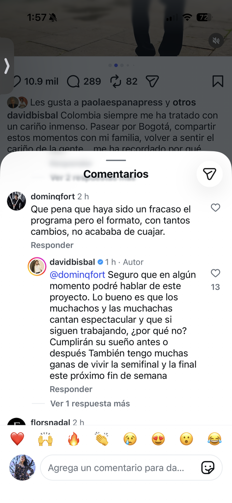 La respuesta de David Bisbal a los comentarios sobre la decisión de Telemundo.