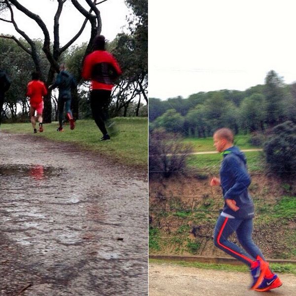 Ambos son muy aficionados del "runner" y salieron a correr juntos por la Casa de Campo de Madrid
