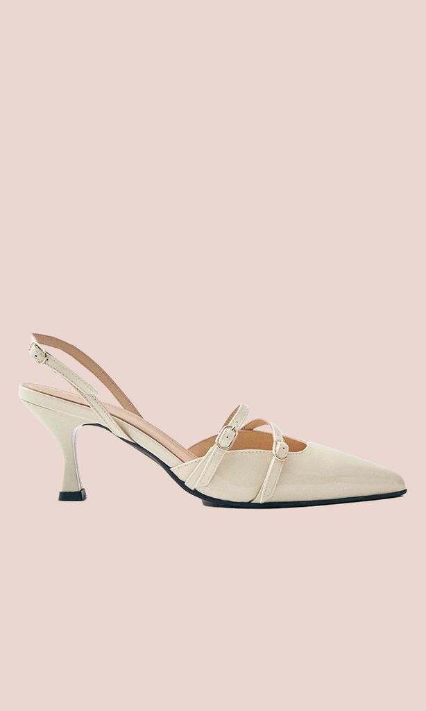 Zapato kitten heel blanco de Alohas