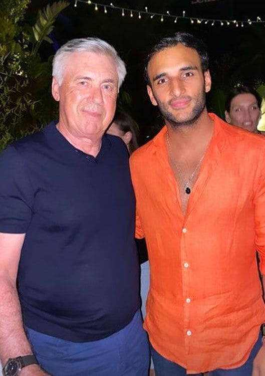 Imagen de Carlo Ancelotti con el novio de Tana Rivera