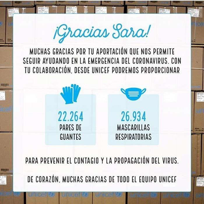 La generosa aportación de Sara Carbonero en tiempos de crisis