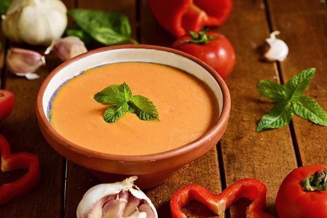Receta salmorejo de pimientos rojos
