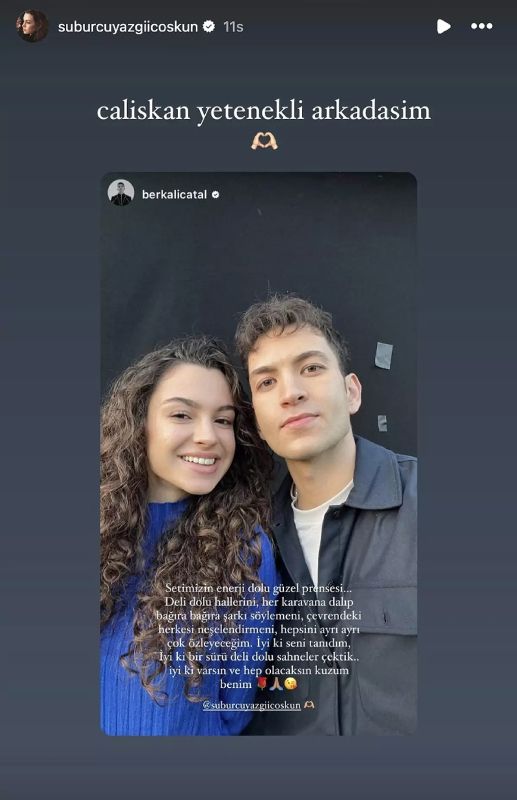  Berk Ali Çatal mandó un mnesaje de cariño a Su Burcu Yazgi Coşkuntras su despedida de 'Hermanos'