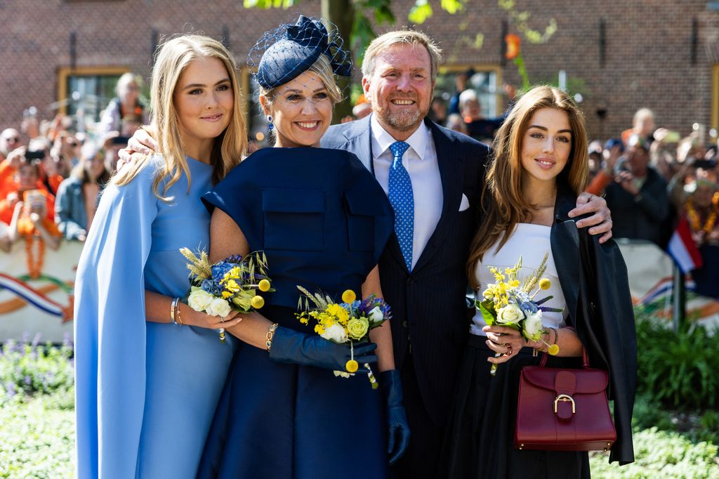 Princess Amalia, Queen Maxima, King Willem-Alexander and Princess Alexia pose for a photograph during King's Day celebrations in Doetinchem on April 26, 2025. (Photo by Emiel Muijderman / ANP / AFP)