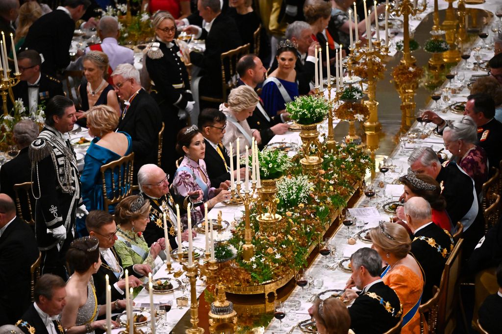 El gran banquete en honor del rey Carlos Gustavo de Suecia