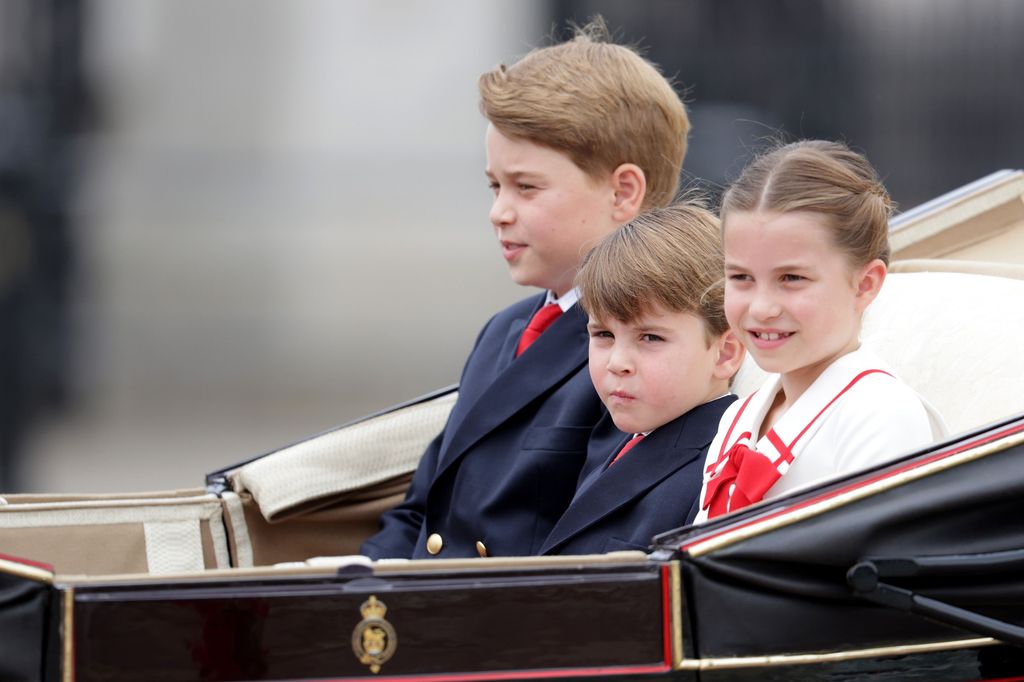 George, Charlotte y Louis en el Trooping the Colour de 2023